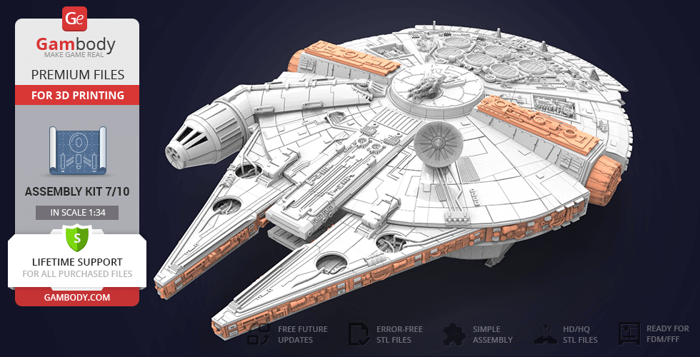 Buy Millennium Falcon Tracery, Docking Ring, Decor 3D Printable Exterior Parts Kit 4