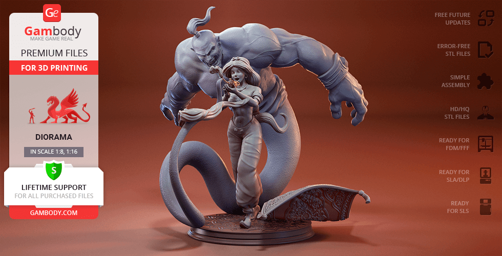 Buy Jasmine & Genie 3D Printing Figurines in Diorama | Assembly