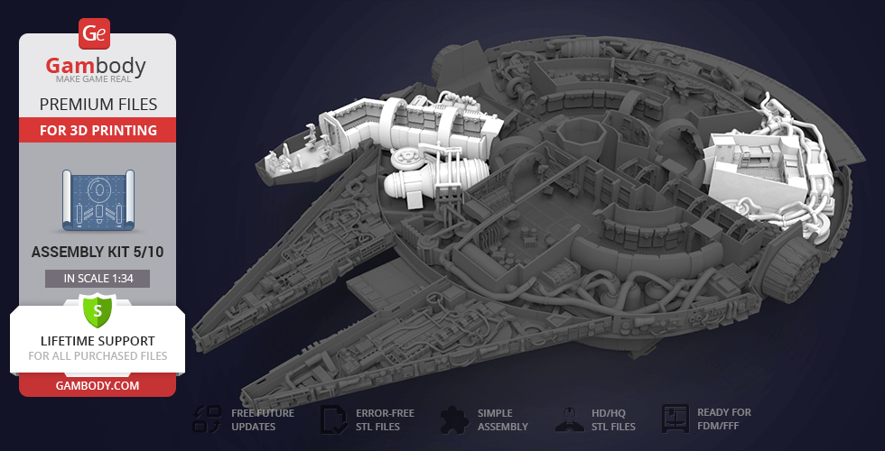 Buy Millennium Falcon Interior 3D Printable Parts Kit 1: Cockpit and Engine Details