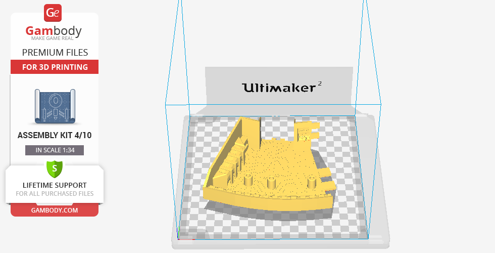 3D print model of Millennium Falcon interior section in Ultimaker Cura. Premium Gambody files.