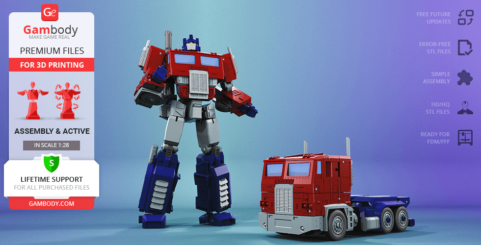 Buy Optimus Prime 3D Printing Model | Assembly + Action