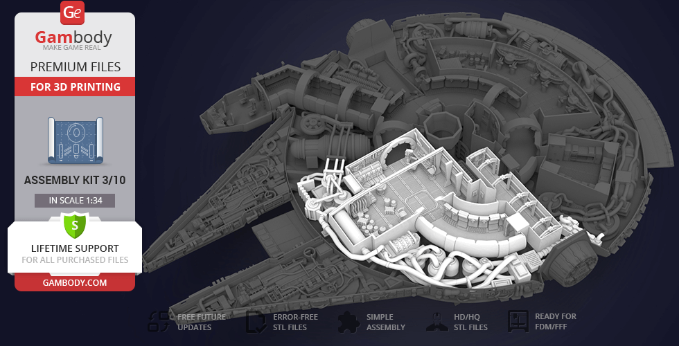 Buy Millennium Falcon Interior 3D Printable Parts Kit 3: Main Hold, Lounge Seat, Technical Station