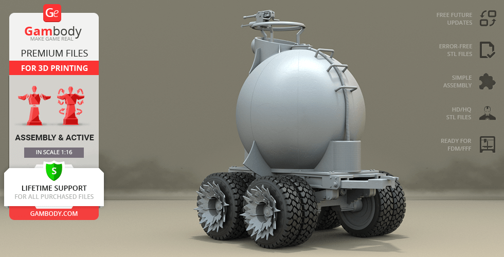Buy War Rig Fuel Pod 3D Printing Model | Assembly + Action