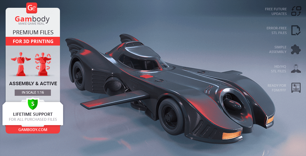 Buy Batmobile 1989 3D Printing Model | Assembly + Action