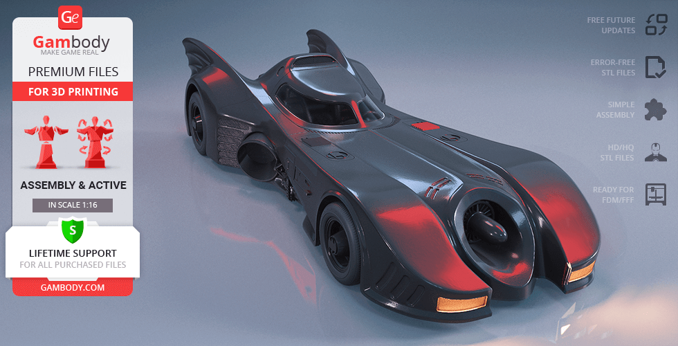 Buy Batmobile 1989 3D Printing Model | Assembly + Action