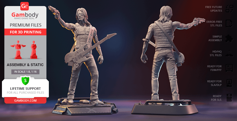 Buy Johnny Silverhand 3D Printing Figurine | Assembly