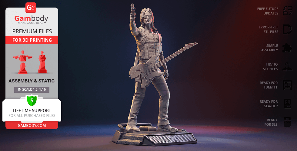 Buy Johnny Silverhand 3D Printing Figurine | Assembly