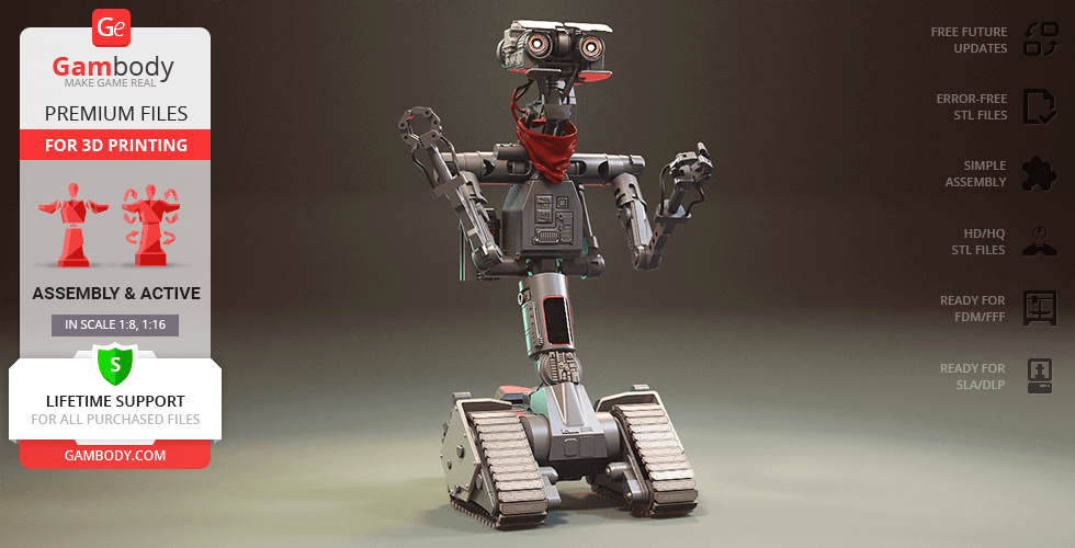 Buy Johnny 5 3D Printing Model | Assembly + Action