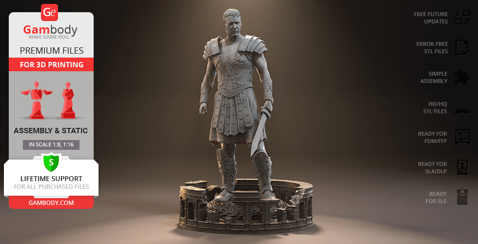 Buy Gladiator Maximus 3D Printing Figurine | Assembly