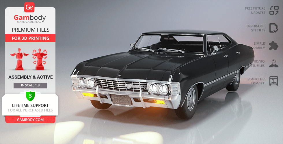 Buy Chevrolet Impala SS 1967 3D Printing Model | Assembly + Action
