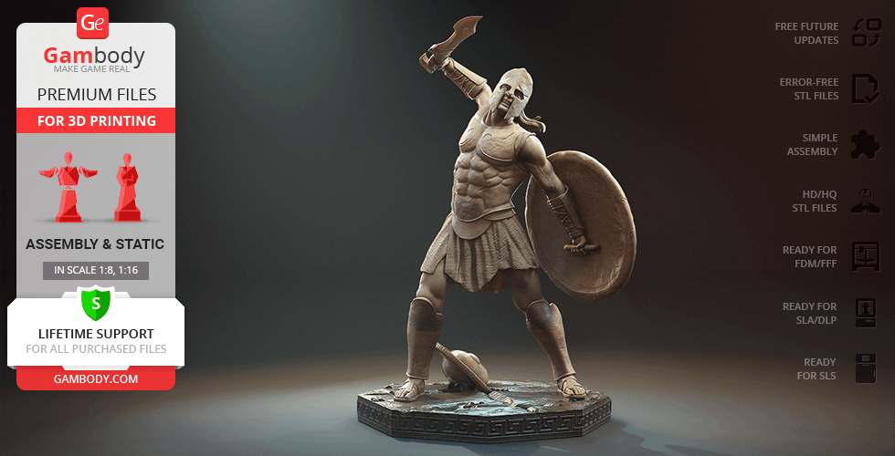 Buy Odyssey Spartan Warrior 3D Printing Figurine | Assembly