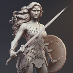 preview of Wonder Woman 2017 3D Printing Figurine | Assembly