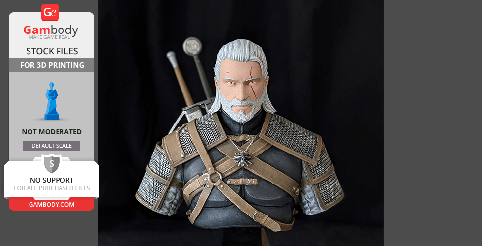 Buy Geralt 3D printing bust | Assembly