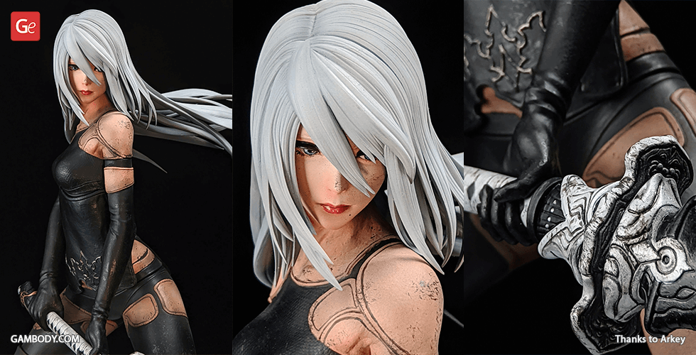Buy YoRHa A2 Fighting Posture 3D Printing Figurine | Assembly