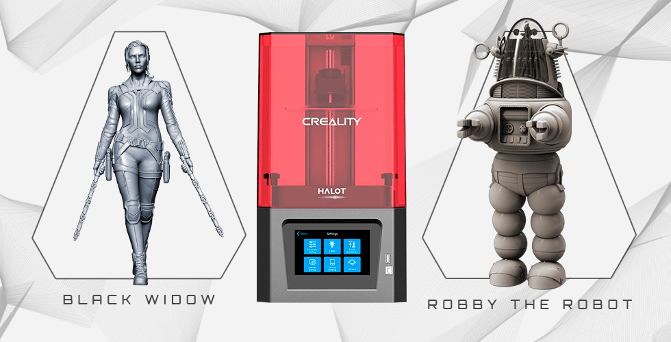 Buy Creality Resin 3D Printer + Black Widow + Robby the Robot