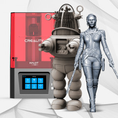 preview of Creality Resin 3D Printer + Black Widow + Robby the Robot
