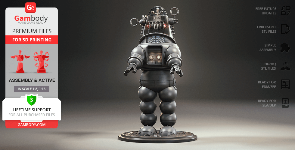 Buy Robby the Robot 3D Printing Model | Assembly + Action