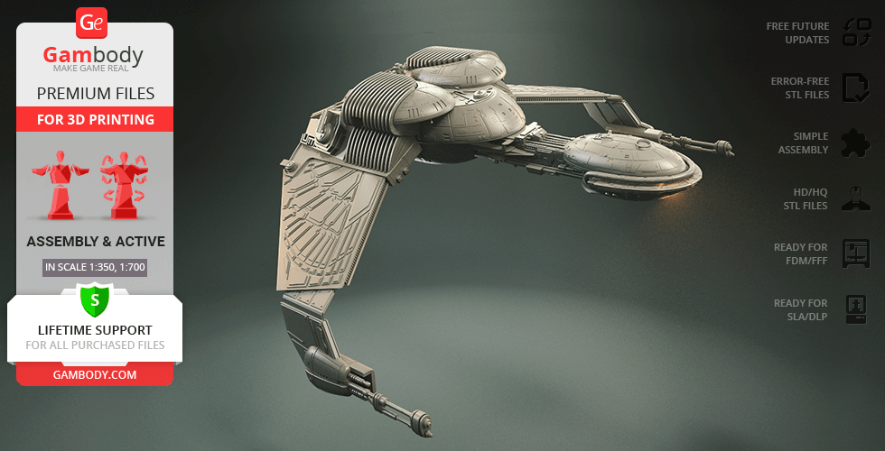 Buy Klingon Bird-of-Prey 3D Printing Model | Assembly + Action