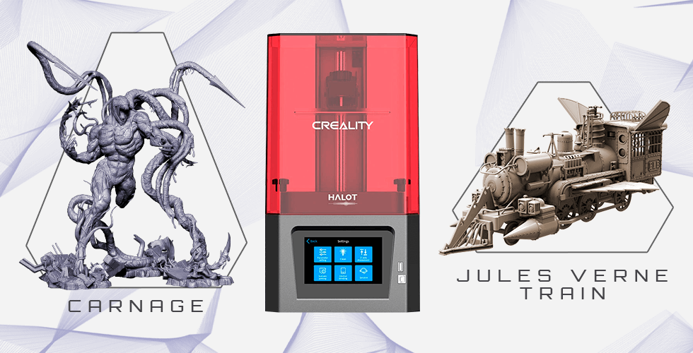 Buy Creality Resin 3D Printer + Carnage + Jules Verne Train Locomotive