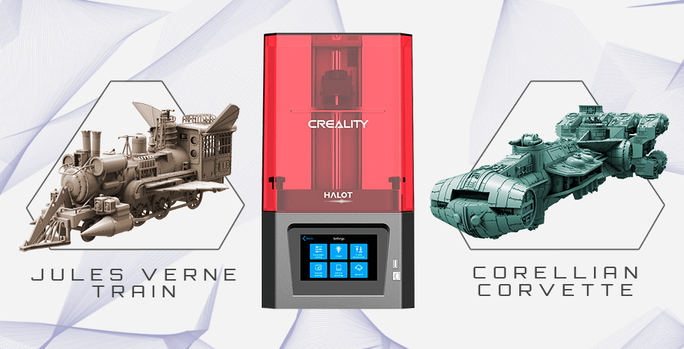 Buy Creality Resin 3D Printer + Corellian Corvette + Jules Verne Train Locomotive