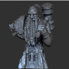 preview of Dwarf Bust Miniature for Painting