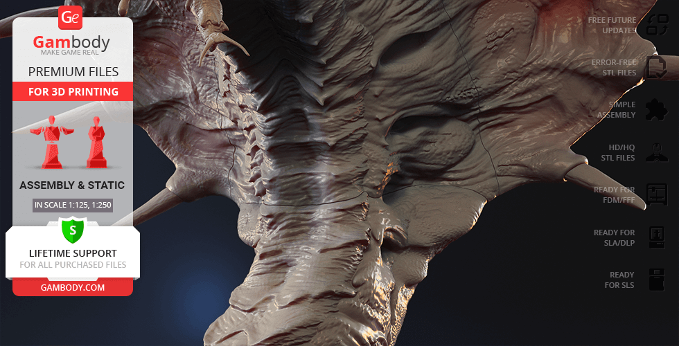 3D model of a detailed King Cobra, showcasing textured scales, for 3D printing via Gambody.