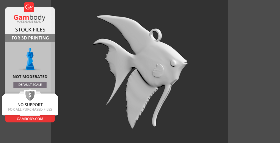 Buy Angelfish key chain - 3D Model - 3D Print