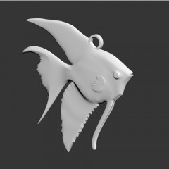 preview of Angelfish key chain - 3D Model - 3D Print