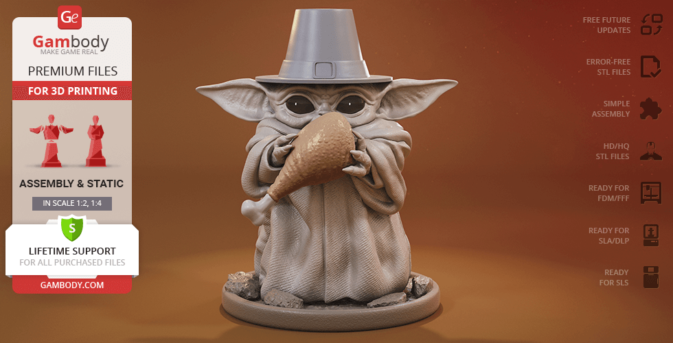 Buy Baby Yoda Thanksgiving 3D Printing Figurine | Assembly