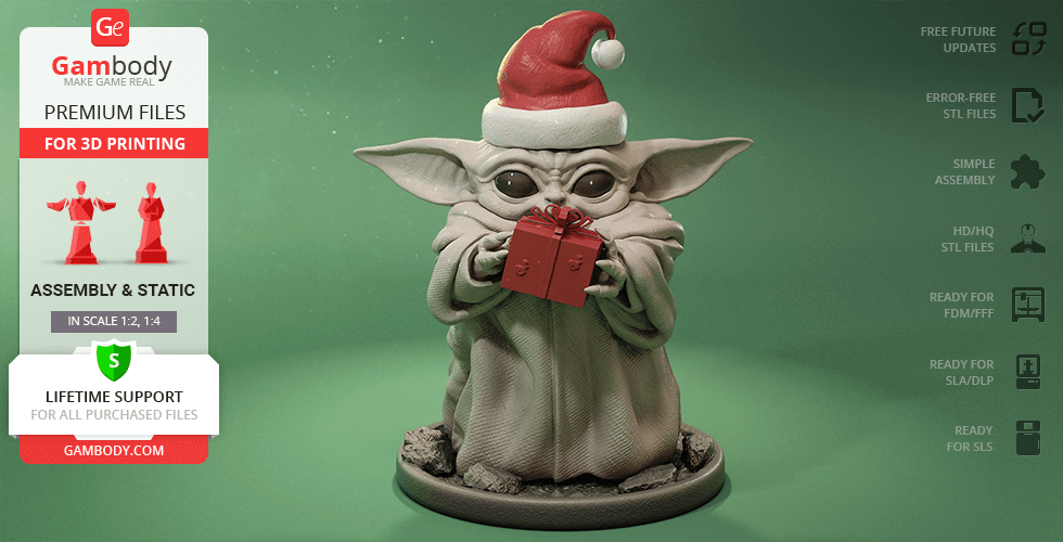 Buy Baby Yoda Christmas 3D Printing Figurine | Assembly