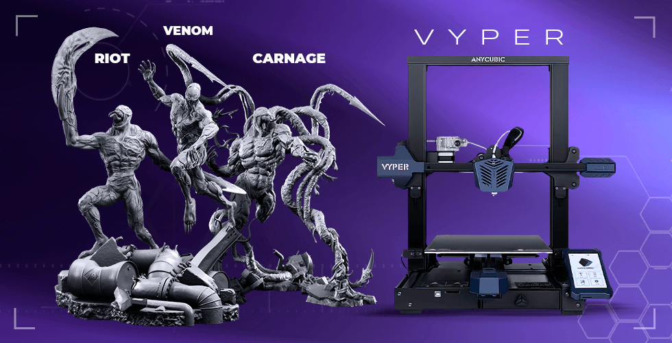 Buy Anycubic Vyper 3D Printer + Venom + Riot Symbiote + Carnage