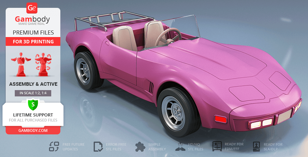 Buy Gizmo’s Barbie Car 3D Printing Model | Assembly + Action