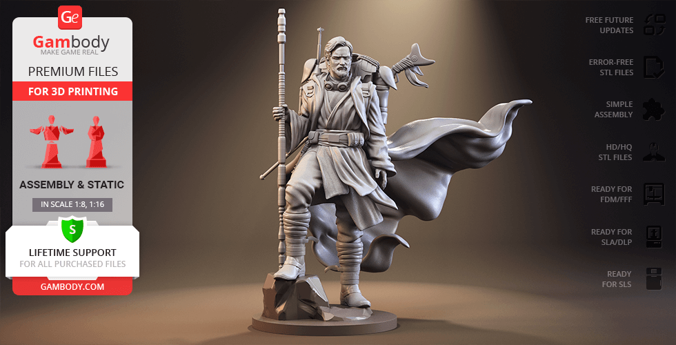 Buy Obi-Wan Kenobi 3D Printing Figurine | Assembly