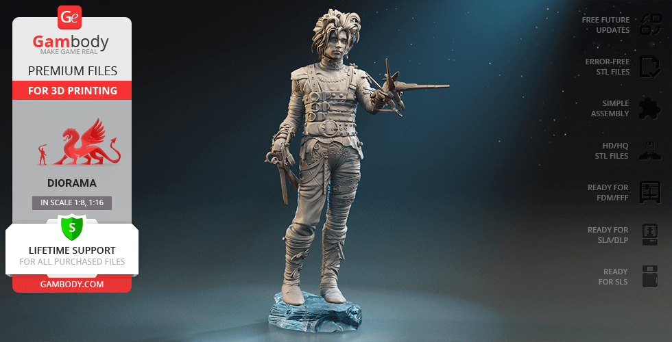 Buy Edward Scissorhands 3D Printing Figurine in Diorama | Assembly