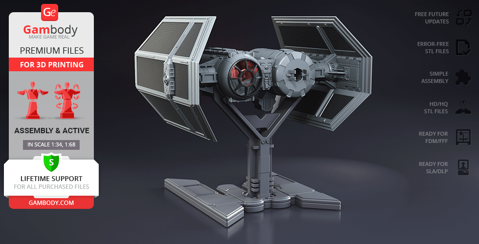 Buy TIE Bomber 3D Printing Model | Assembly + Action