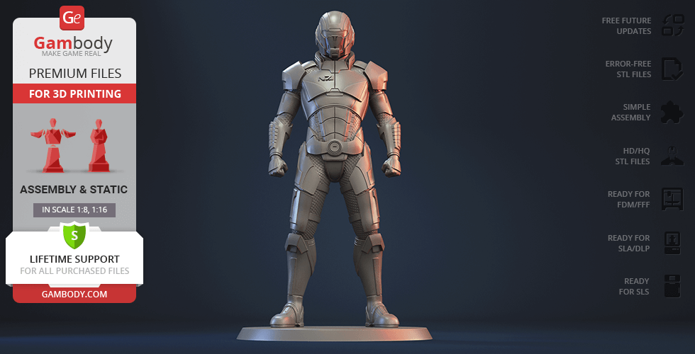 Buy Commander Shepard 3D Printing Figurine | Assemble