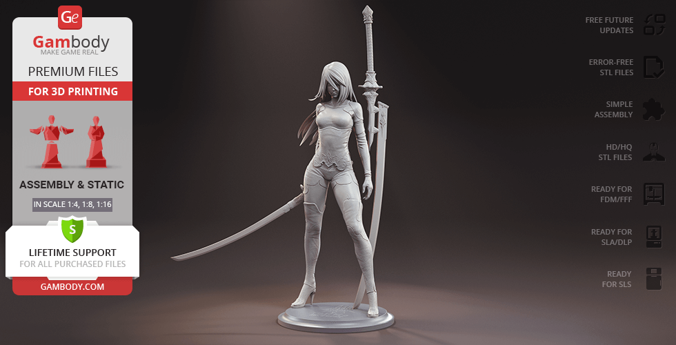 Buy YoRHa A2 Standing Posture 3D Printing Figurine | Assembly