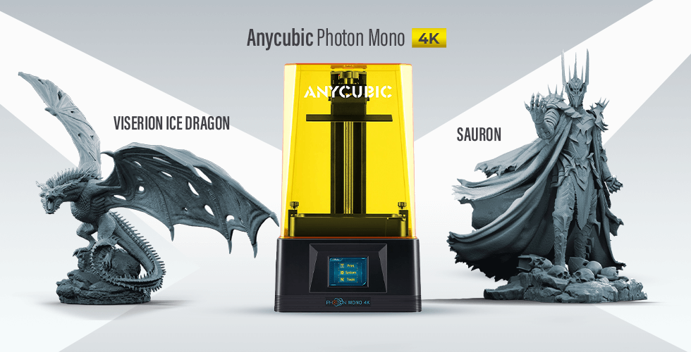 Buy Anycubic Mono 4K 3D Printer + Viserion Ice Dragon + Sauron