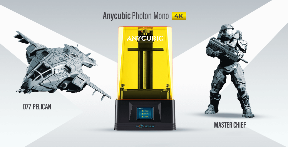 Buy Anycubic Mono 4K 3D Printer + Master Chief + D77 Pelican