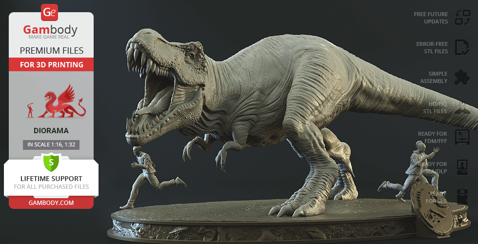 Buy Jurassic World T-Rex 3D Printing Diorama | Assembly