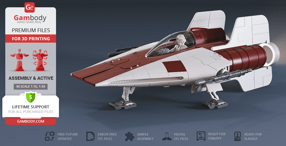 FAB Big Game Trophy Shot EA RF 未開封 RZ-1 A-Wing - STL files for 3D Printing | Gambody