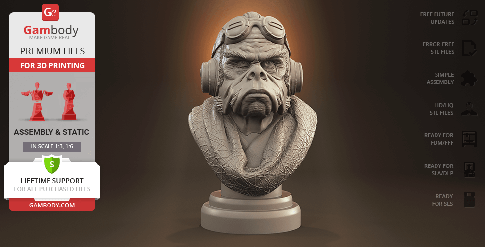 Buy Kuiil Bust 3D Printing Figurine | Assembly