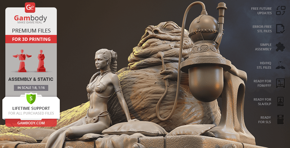 Jabba The Hutt & Princess Leia - STL files for 3D Printing