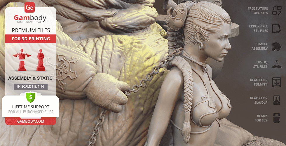 Jabba The Hutt & Princess Leia - STL files for 3D Printing