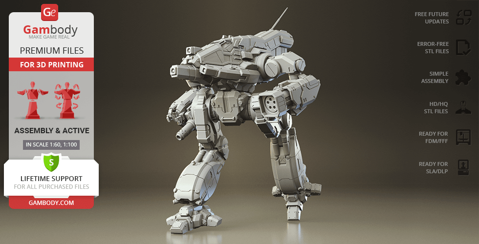 Buy MWO Bushwacker 3D Printing Model | Assembly + Active