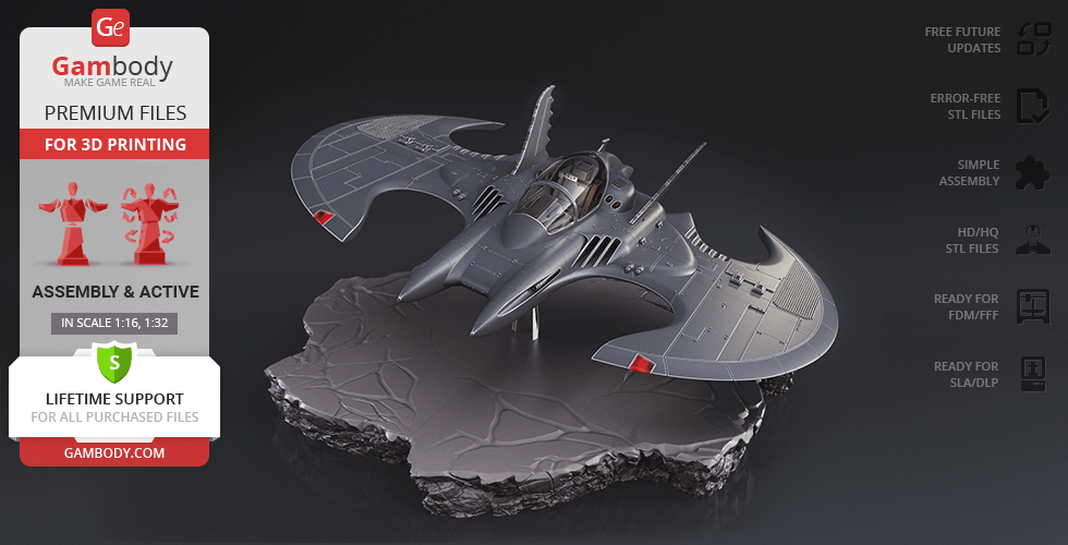Buy Batwing 1989 3D Printing Model | Assembly + Active