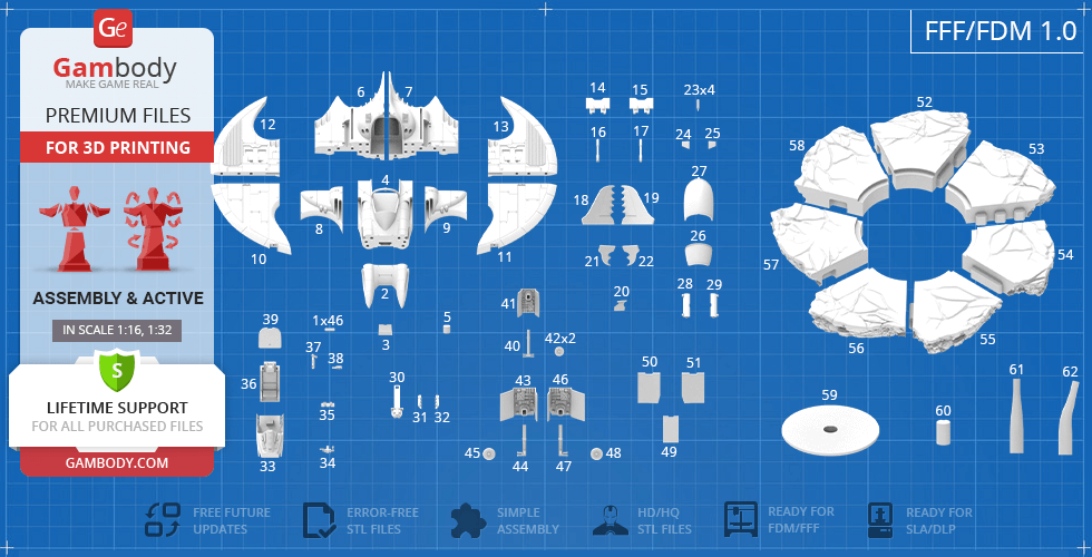 Batwing 1989 - STL files for 3D Printing