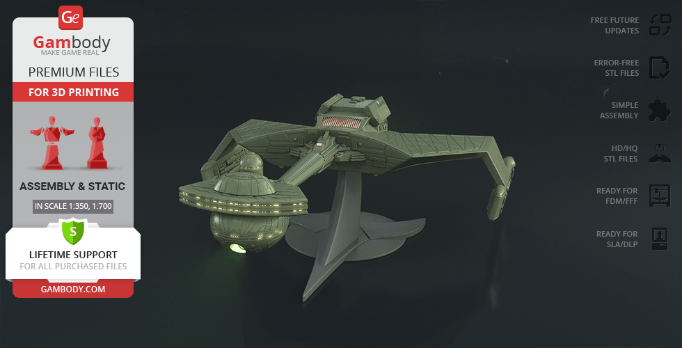 Buy Klingon D7 Battlecruiser 3D Printing Model | Assembly