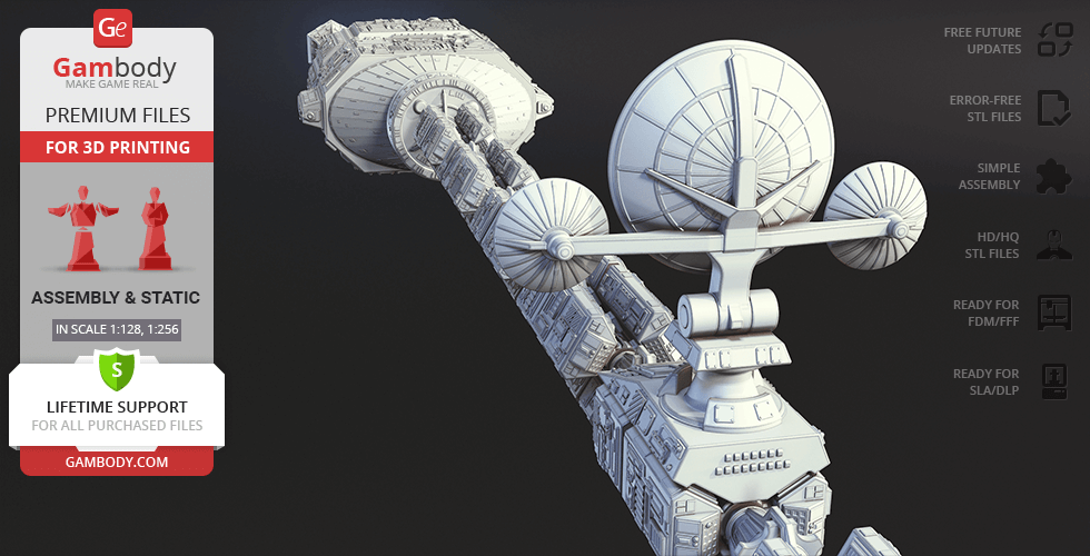 10 Inch 3D Printed Discovery Spacecraft Model - 2001: A Space Odyssey - Revised Edition