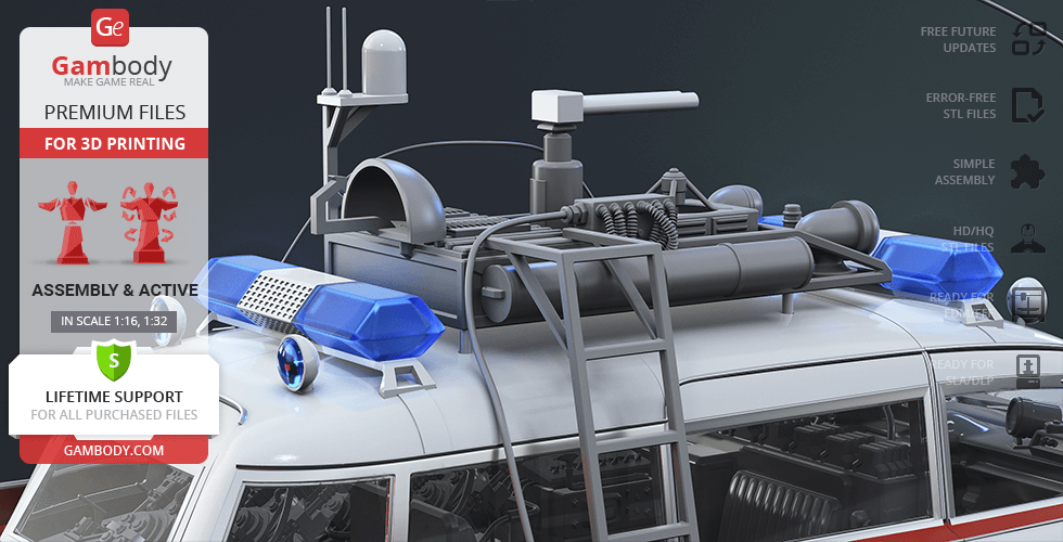 Ghostbusters Ecto 1 STL Files For 3D Printing Gambody